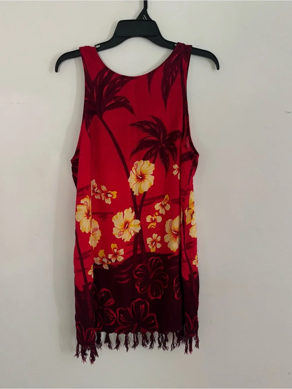 Beach Cabana Tropical Swimsuit Cover Up Dress Fringe M